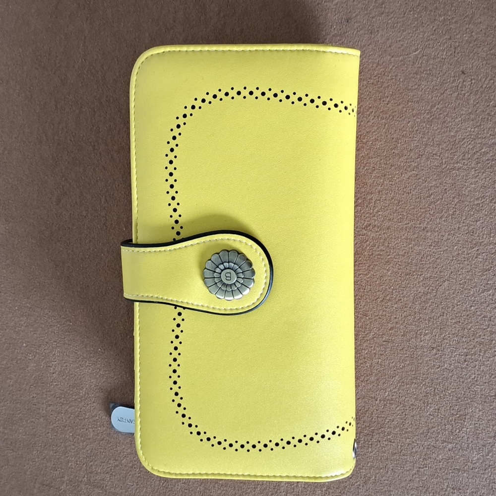 Bostanten Wristlet Wallet yellow multi card holder